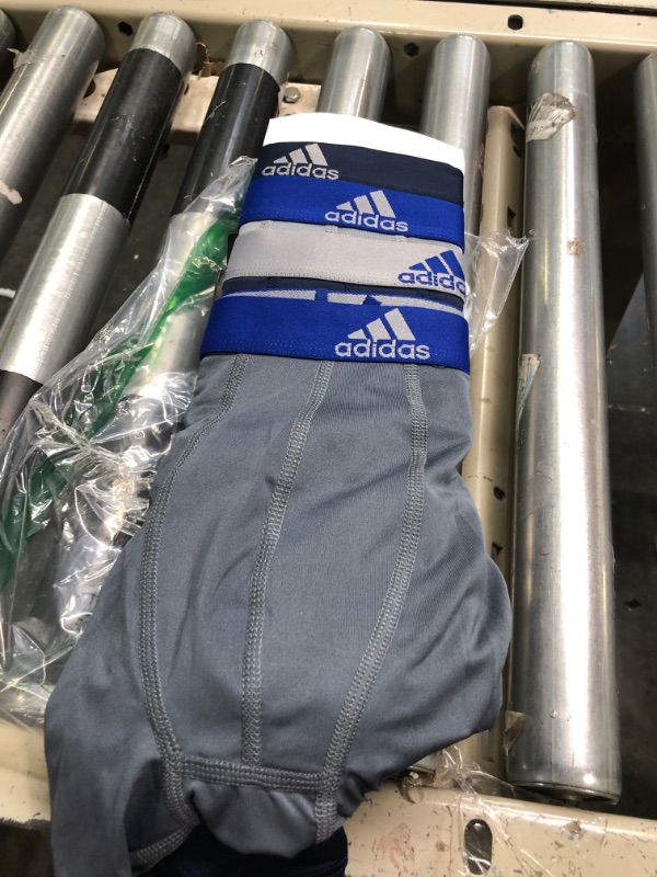 Photo 1 of adidas Kids-Boy's Performance Long Boxer Briefs Underwear (4-Pack) X-Large Collegiate Royal Blue/Grey/Collegiate Navy
