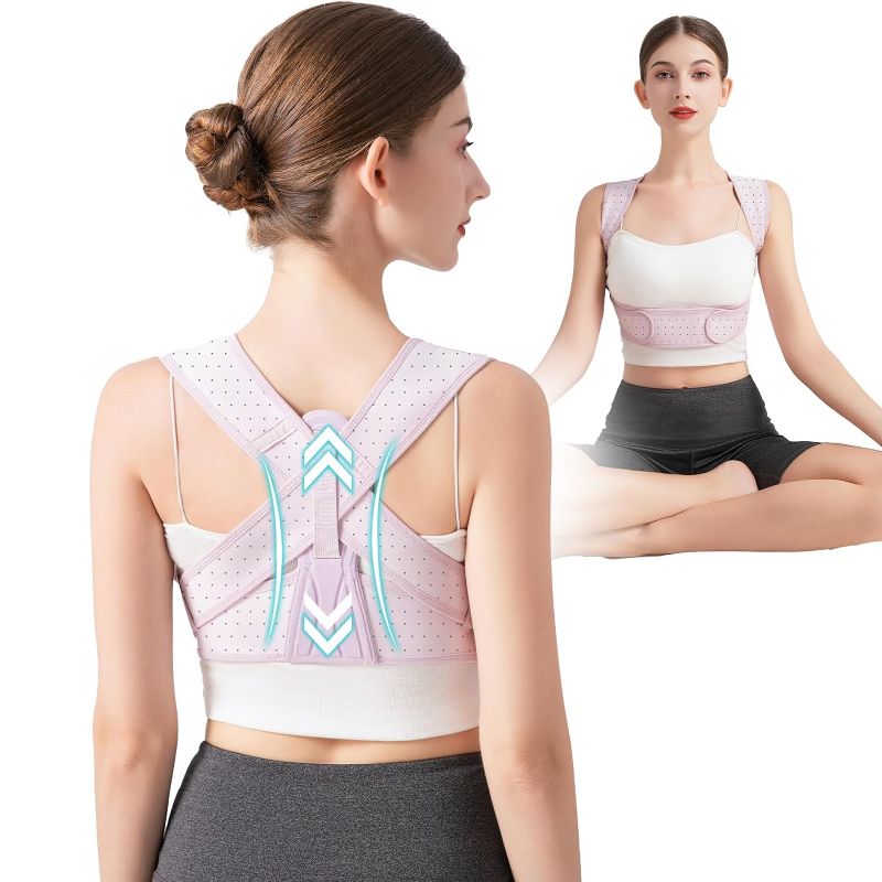 Photo 1 of NLNYCT Posture Corrector For Women, Adjustable Back Brace For Posture, Back Posture Corrector Providing Pain Relief From Lumbar, Neck, Shoulder, And Clavicle, Back (S/M Upper Waist 25-36 Inch)