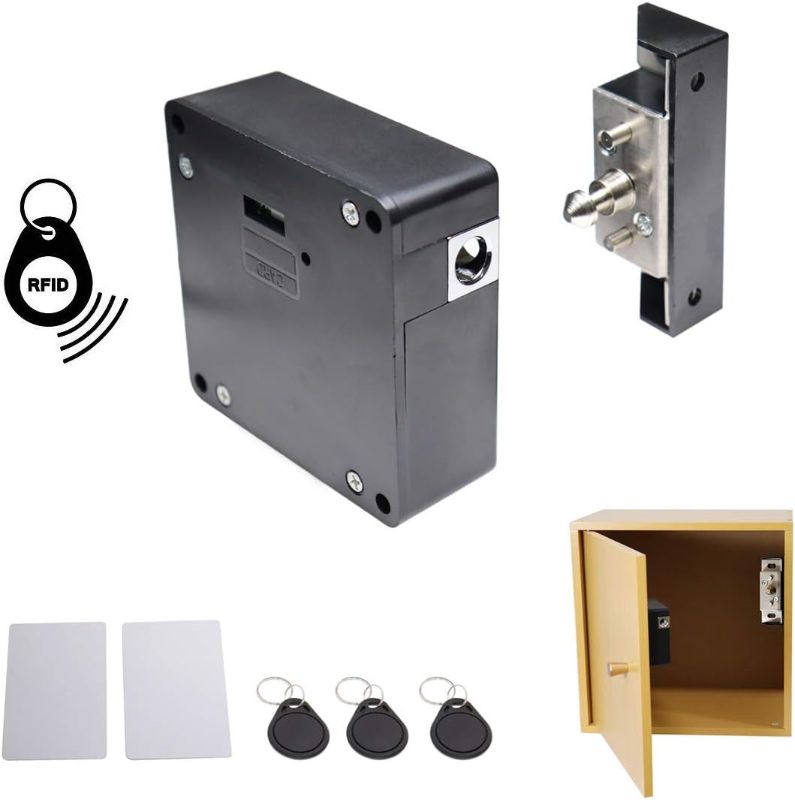 Photo 1 of ETEKJOY RFID Electronic Cabinet Lock Hidden DIY for Wooden Cabinet Locker Drawer Cupboard Box with 5PCS IC Cards/Tags