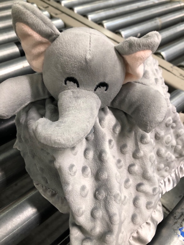 Photo 3 of  pro Goleem Elephant Security Blanket, Soft Lovey Unisex Lovie Baby Gifts for Newborn Boys and Girls Snuggle Toy Stuffed Animal Grey 16 Inch