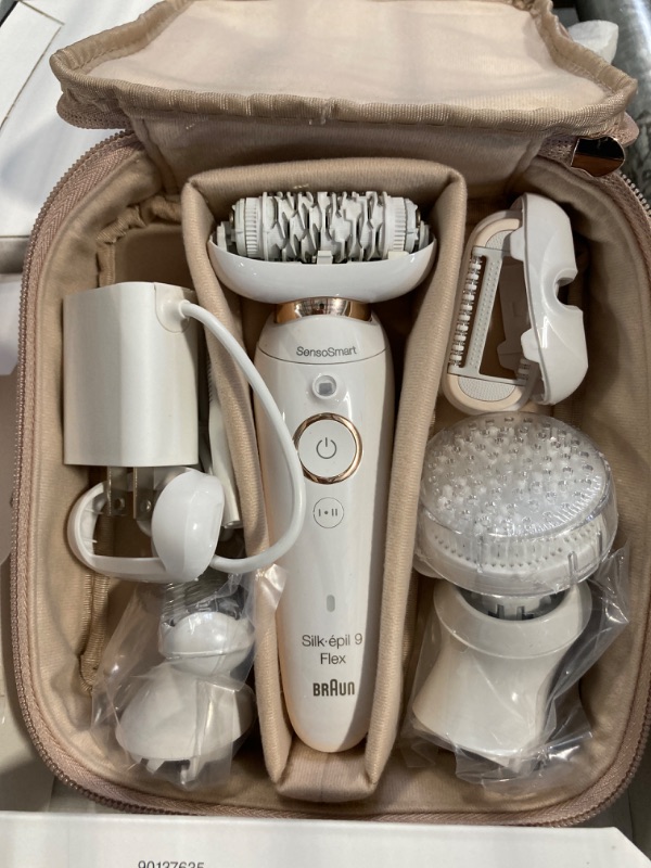 Photo 3 of Braun Epilator Silk-épil 9 9-030 with Flexible Head, Facial Hair Removal for Women and Men, Shaver & Trimmer, Cordless, Rechargeable, Wet & Dry, Beauty Kit with Body Massage Pad