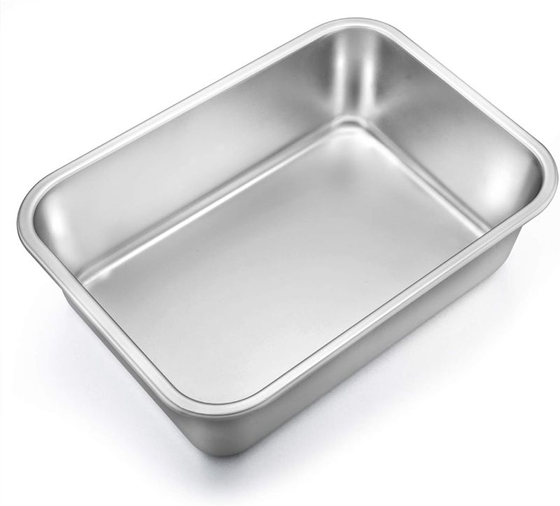 Photo 1 of  Lasagna Pan, Rectangular Cake Pan Brownie Bake Dish Stainless Steel, 12.75’’×10’’×3.2", Heavy Duty & Healthy, Deep Side & Brushed Surface, Easy Clean & Dishwasher safe