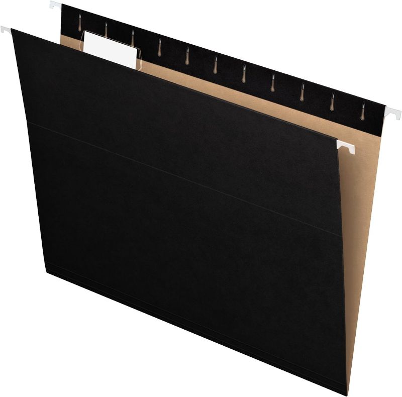 Photo 1 of Pendaflex Recycled Hanging Folders, Letter Size, Black, 1/5 Cut, 25/BX (81605)
