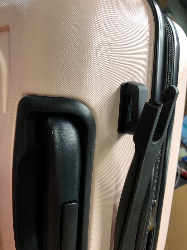 Photo 3 of **HANDLE IS BROKEN ON SECOND LARGEST** (Shown In Picture) SHOWKOO Luggage Sets Expandable PC+ABS Durable Suitcase Sets Double Wheels TSA Lock Pink 3pcs
