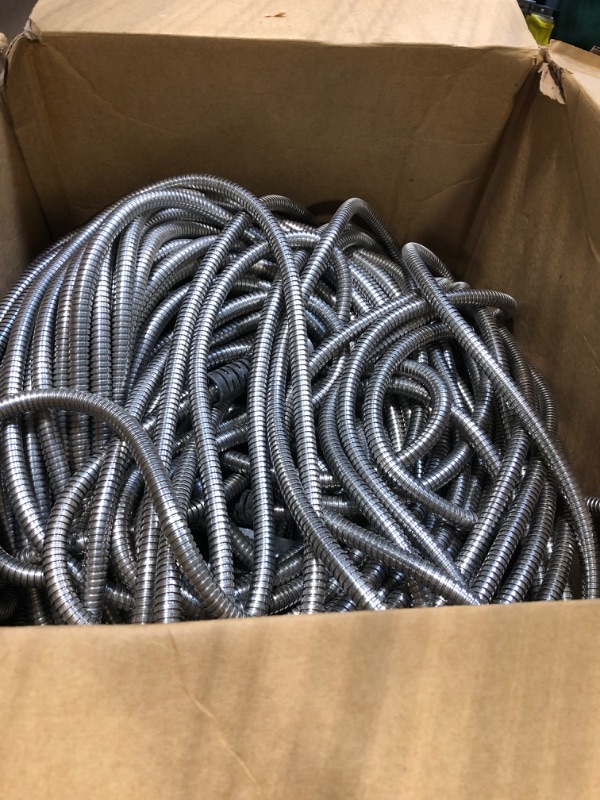 Photo 1 of Solid Metal Clad 12/2 Cable with Ground Wire 250 Feet - MC Aluminium Armor and Stranded Copper Conductor (250ft Cut) 250 ft 12/2