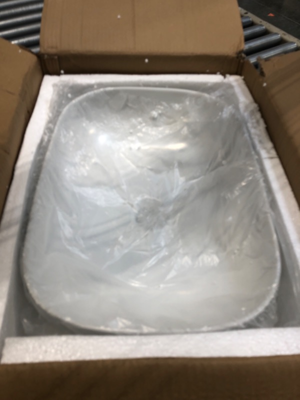 Photo 3 of 18.3'' x 13'' Bathroom Vessel Sink Above Counter White Porcelain Ceramic Sink Bowl Vanity Sink Lavatory Wash Hand Basin ?18.3x13x5inch White