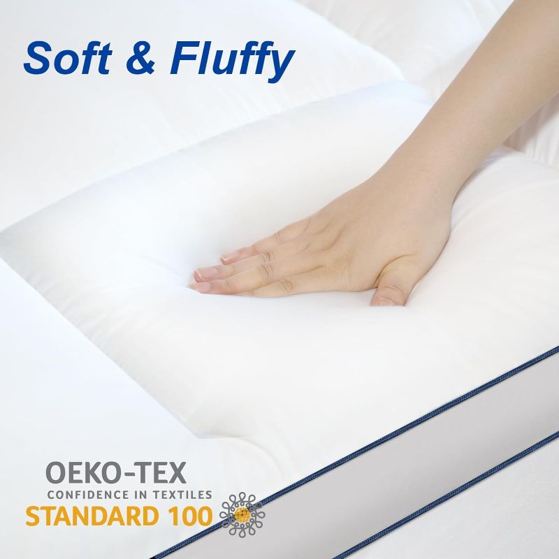 Photo 1 of  Full Mattress Topper,Extra Thick Mattress Pad Cover for Deep Sleep,3D+7D Snow Down Alternative Fill Overfilled Plush Pillow Top with 8-23 Inch Deep Pocket-White