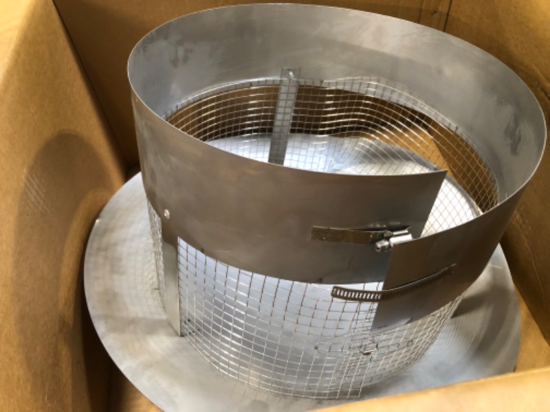 Photo 1 of 14 Inch Round Chimney Cap, 14 Inch Tapered Top Chimney Cap with Screen, 14 Inch Chimney Cap with Fastening Device with Screen, Stovepipe Finial, Stainless Steel