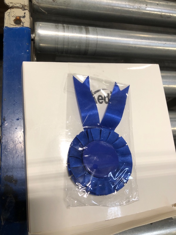 Photo 2 of 6 Pieces Blank Award Ribbon, 1st Place Rosette Ribbon Prize Ribbon Winner Victory Ribbons Deluxe Recognition Ribbons for Competition, Sports Event, School, Contests (blue)