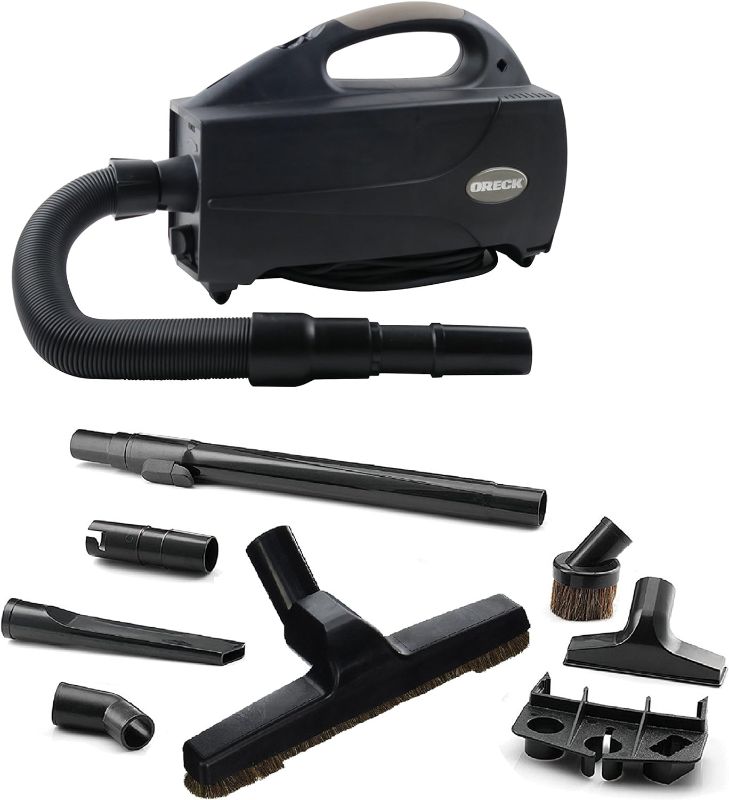 Photo 1 of **PARTS ONLY** Oreck Compact Canister Vacuum-Handheld Cannister Cleaner & Blower w/HEPA Filter Bag for Dusting Dirt & Dog Hair for Hardwood, Wooden & Tile Floors, BB1200DB, Black
