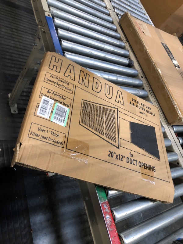 Photo 2 of 20"W x 12"H [Duct Opening Measurements] Steel Return Air Filter Grille [Removable Door] for 1-inch Filters | Vent Cover Grill, White | Outer Dimensions: 22 5/8"W X 14 5/8"H for 20x12 Duct Opening Duct Opening style: 20 Inchx12 Inch