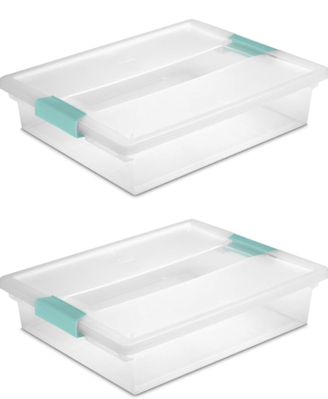 Photo 1 of *** 3 Large Clip Box, Clear with Blue Aquarium Latches 