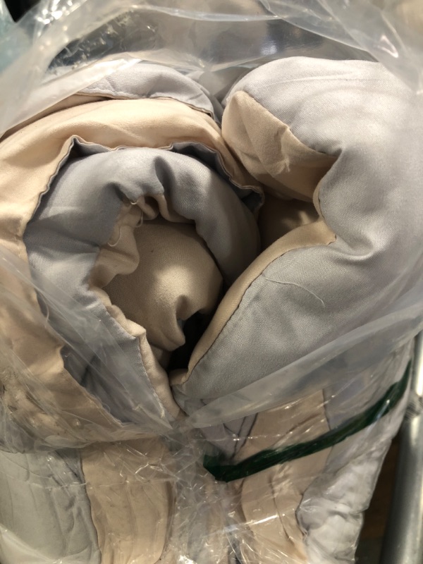 Photo 1 of Basic Beyond Queen Size Comforter Set - Reversible Washed Microfiber White and Grey Comforter Queen Set - 3 Pieces (1 Comforter + 2 Pillow Shams) White/Grey Queen