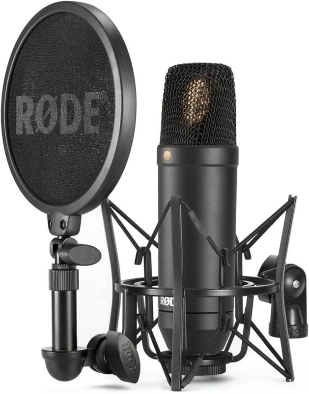 Photo 1 of ****NON FUNCTIONAL//SOLD AS PARTS**** 
RØDE NT1 5th Generation Large-diaphragm Studio Condenser Microphone with XLR and USB Outputs, Shock Mount and Pop Filter for Music Production, Vocal Recording and Podcasting (Black) NT1 5th Gen Black