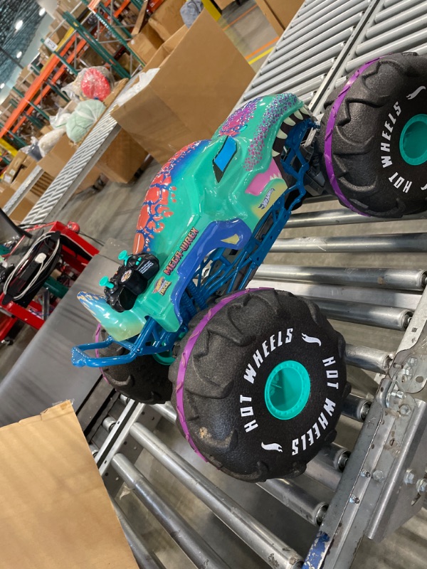Photo 1 of Hot Wheels RC Monster Trucks 1:6 Scale Mega-Wrex, Large Remote-Control Toy Truck, All-Terrain Tires, 2ft+ Long