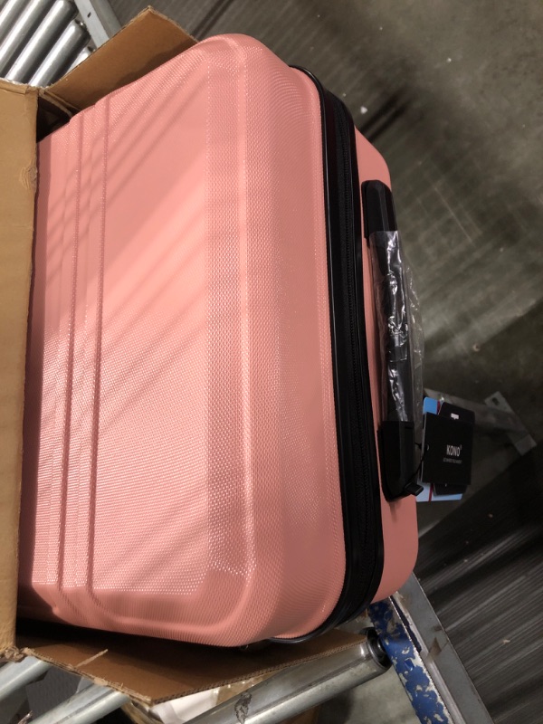 Photo 3 of Kono 20'' Carry on Luggage Lightweight with Spinner Wheel TSA Lock Hardside Luggage Airline Approved Carry on Suitcase Rose Gold Carry-On 20-Inch Nude