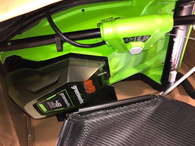 Photo 4 of **** MISSING BATTERY & CHARGER***Greenworks 2 x 24V (48V) 17" Cordless Lawn Mower, (2) 4.0Ah USB Batteries (USB Hub) and Dual Port Rapid Charger Included 17" Mower (2 x 4.0Ah)