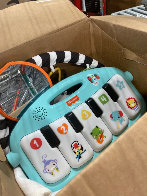 Photo 1 of Fisher-Price Baby Activity Mat Glow and Grow Kick & Play Piano Gym, Portable Musical Toy with Smart Stages Learning, Ages 0+ Months, Blue New Blue Kick N Play