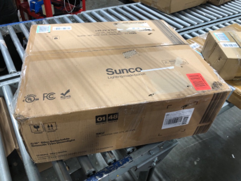 Photo 1 of Sunco LED Recessed Lighting 6 Inch, 48 Pack Selectable 2700K/3000K/3500K/4000K/5000K 50,000 Hour Lifetime, Dimmable Can Lights, Smooth Trim, 13W=75W, 965LM, Damp Rated, Retrofit Installation - UL 5 CCT in One (2700K, 3000K, 3500K, 4000K, 5000K) 48 Count (