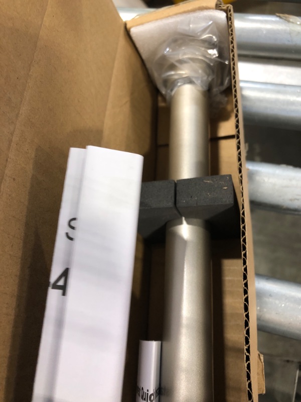 Photo 3 of *** MISSING PARTS***
Silver Curtain Rods for Windows 28 to 48 Inches Adjustable Decorative 1 Inch Diameter Single Window Curtain Rod Set with Classic Finials, Silver Finishing 28"-48" Silver