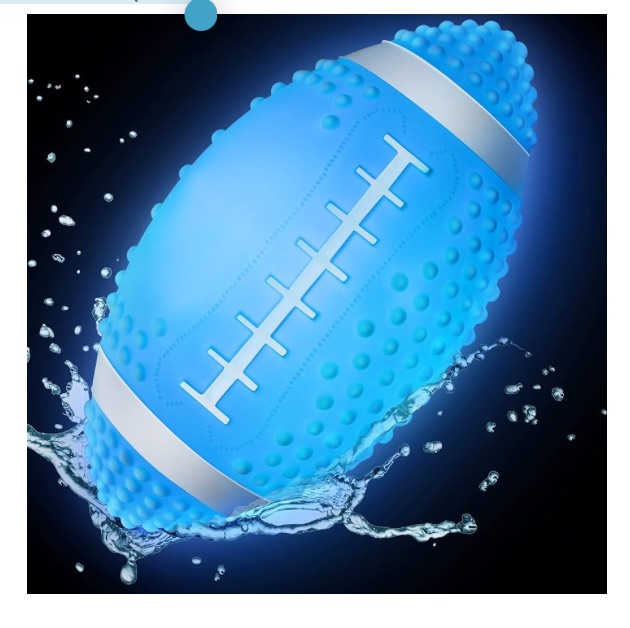 Photo 1 of Hiboom Glow in The Dark Football, 9.25 Inches Light up Waterproof Football, Swimming Pool Diving Toys for Under Water Game, Outdoor Footballs for Beach Games and Water Sports Pool Part (Blue)