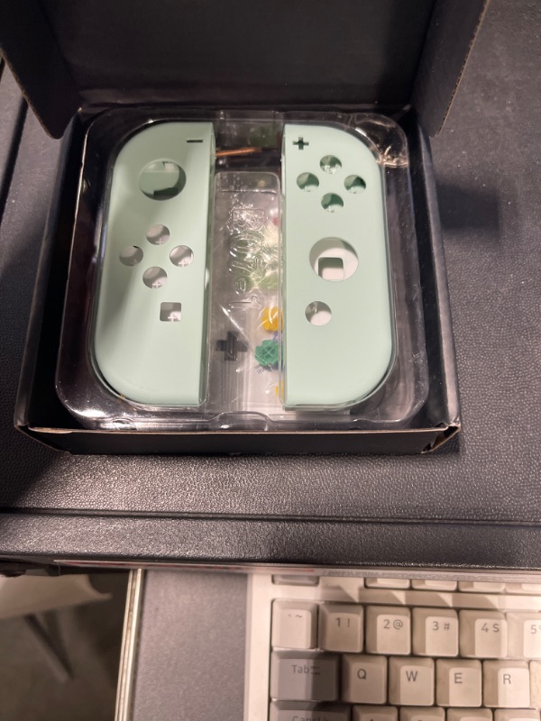 Photo 2 of eXtremeRate DIY Replacement Shell Buttons for Nintendo Switch & Switch OLED, Light Cyan Custom Housing Case with Corlorful Button for Joycon Handheld Controller [Only The Shell, NOT The Joycon]