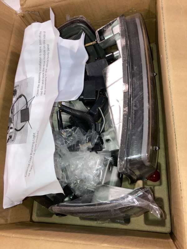 Photo 2 of ALZIRIA Headlight Assembly LED Day Running Light Fit For 2001 2002 2003 2004 2005 2006 2007 2008 2009 2010 2011 Ford Ranger with Corner Light Driver and Passenger Side Black Housing Clear Reflector Black Housing