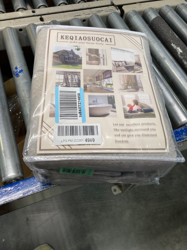 Photo 1 of 102 Inch Linen Blackout Curtains for Ceiling Track System Back Tab, Loop Pocket Curtains 72 Inch Wide Pinch Pleated Drapes for Patio Sliding Glass Door, Greyish Beige,W72 x L102, 2 Panels 72"W x 102"L Greyish Beige