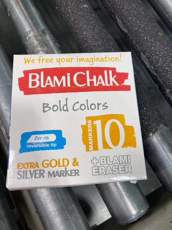 Photo 2 of Blami Arts Liquid Chalk Markers Erasable 10 pack with Extra Gold and Silver Colors - Vibrant Color For Chalkboard Signs, Windows, Blackboards - 6mm Reversible Tip Chalk Pens, Erasing Sponge Included 10 Set Multi-Colors