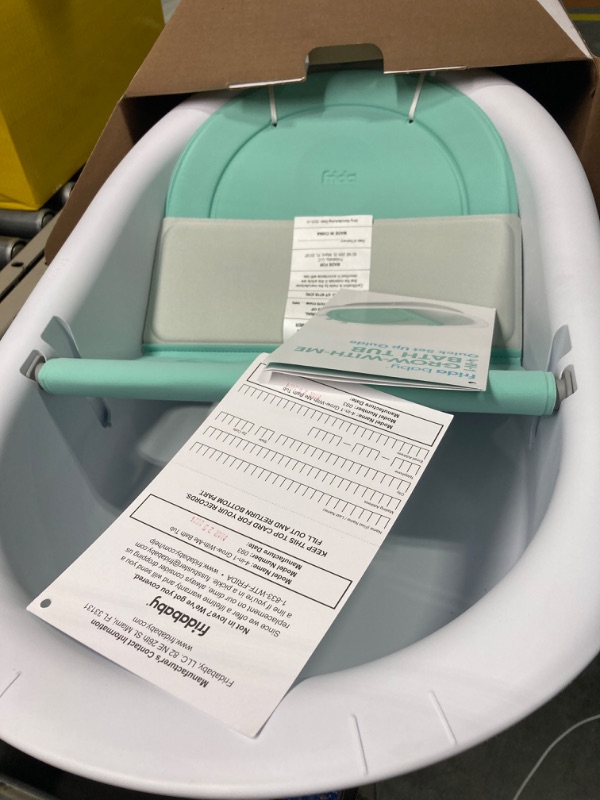 Photo 2 of 4-in-1 Grow-with-Me Bath Tub by Frida Baby Transforms Infant Bathtub to Toddler Bath Seat with Backrest for Assisted Sitting in Tub