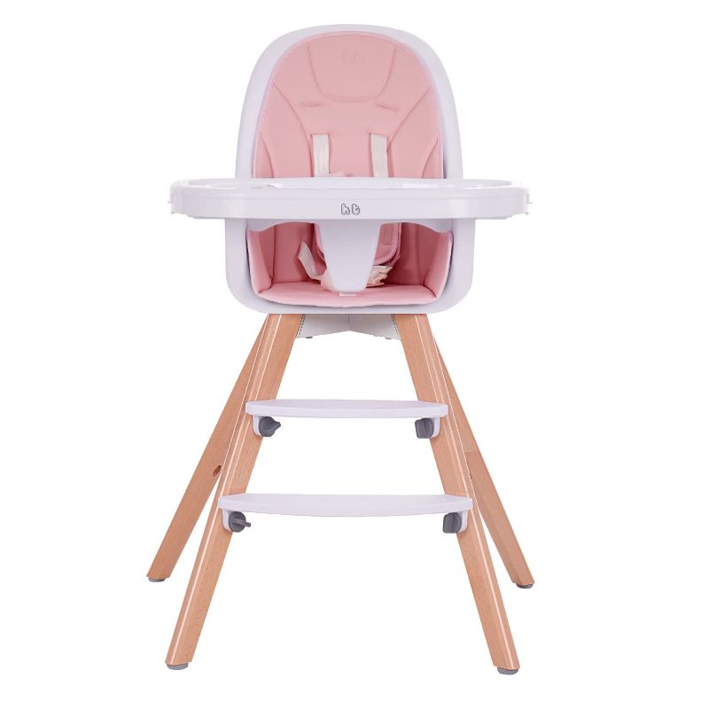 Photo 1 of Baby High Chair with Double Removable Tray for Baby/Infants/Toddlers, 3-in-1 Wooden High Chair/Booster/Chair | Grows with Your Child | Adjustable Legs | Modern Wood Design | Easy to Assemble