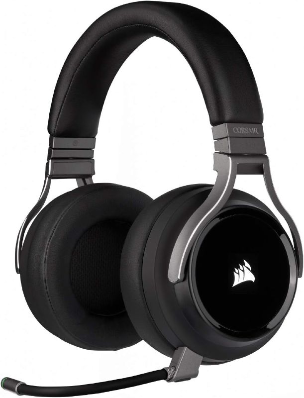 Photo 1 of Corsair Virtuoso RGB Wireless Gaming Headset with 7.1 Surround Sound, Broadcast Microphone, Memory Foam Earcups, 20hr Battery - For PC, PS4