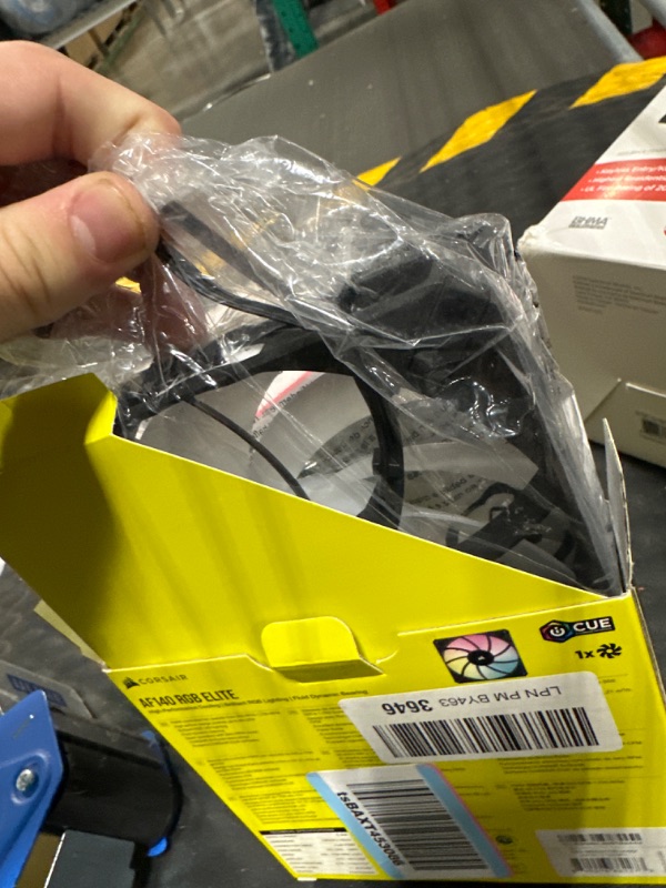 Photo 1 of Corsair iCUE AF140 RGB Elite 140mm PWM Fan - Eight RGB LEDs - AirGuide Technology - Fluid Dynamic Bearing - Zero RPM Fan Mode - CORSAIR iCUE Software Compatible - Black AF RGB ELITE Single (140mm) Black