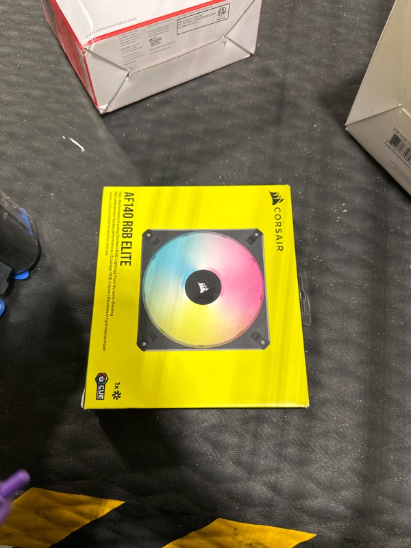 Photo 1 of Corsair iCUE AF140 RGB Elite 140mm PWM Fan - Eight RGB LEDs - AirGuide Technology - Fluid Dynamic Bearing - Zero RPM Fan Mode - CORSAIR iCUE Software Compatible - Black AF RGB ELITE Single (140mm) Black
