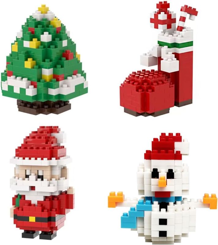 Photo 1 of Anditoy 4 Pack Christmas Building Block Toys for Kids Boys Girls Teens Christmas Stocking Stuffers Gifts Party Favors