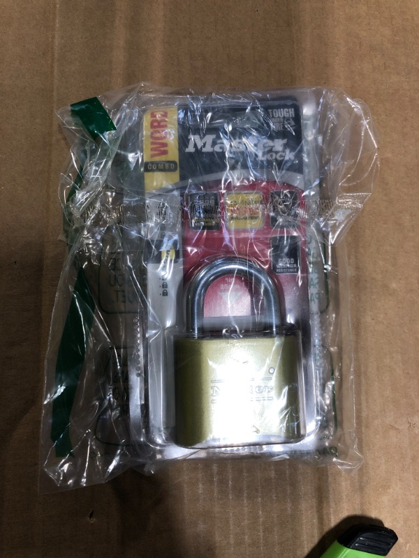 Photo 1 of Master Lock Padlock, Set Your Own Letter Combination Lock, 2 in. Wide, 175DWD, 1- inch, Tan Word Combination 1 Pack