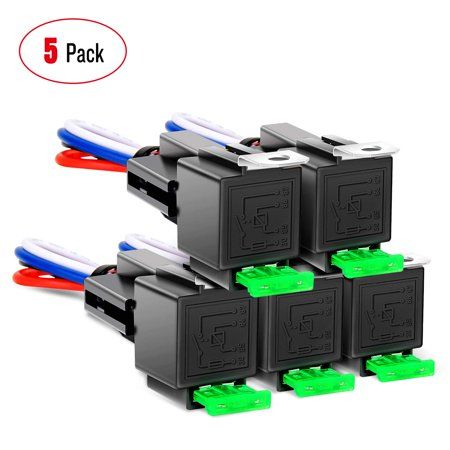 Photo 1 of Nilight 50023R 5 Pack 30A Fuse Relay car Truck Socket kit-30A Switch Harness Set-12V DC 4-Pin SPST Automotive 14 AWG Hot Wires-Auto Switches & Starters Set,2 Years Warranty Fuse Relay 5 Pack