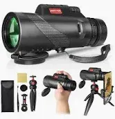 Photo 1 of 80x100 Monocular Telescope for Smartphones - High Powered HD Monocular with Tripod & Adapter, Low Light Night Vision for Adults - For Wildlife, Bird Watching, Hunting, Hiking