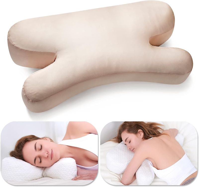 Photo 1 of *** MISSING PILLOW CASE*** CUZEP Clieey Side Back Stomach Sleeper Pillows Anti Wrinkle Aging Pillow Gel Shredded Memory Foam for Neck Pain Relief Pillow for Sleeping(Silk Pillowcase+White Pillow)