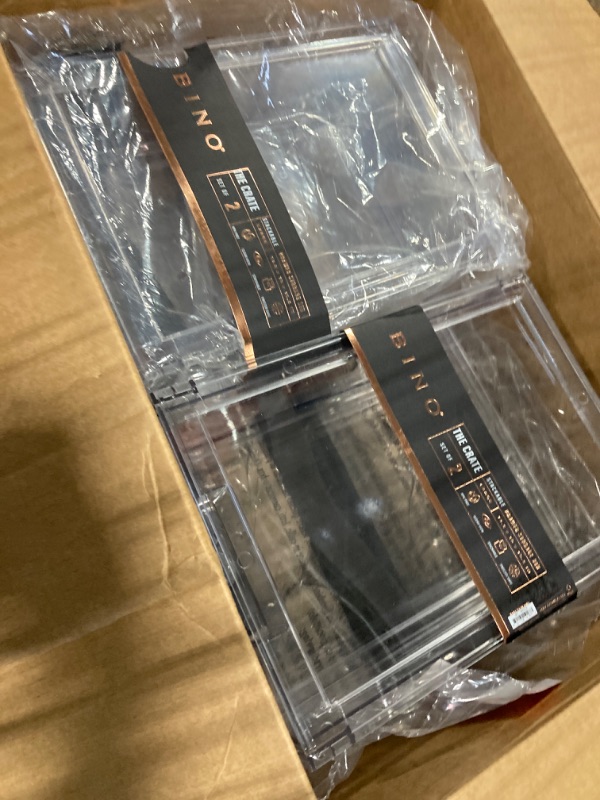 Photo 1 of BINO | Stackable Storage Drawers, Large - 2 Pack, Clear | THE CRATE COLLECTION | Storage Bins With Drawers Bathroom Organizers and Storage Organization and Storage Under Sink Organizer Vanity Cabinet 2-Pack Large