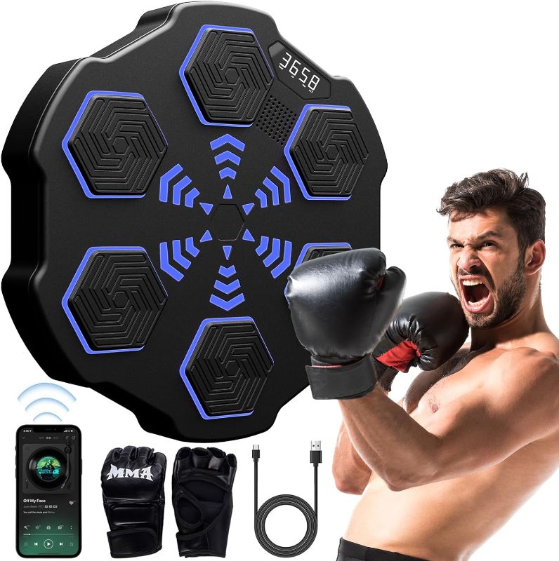 Photo 1 of GMDM 2024 Latest Music Boxing Machine with Gloves,Larger Boxing Plate Smart Boxing Machine Wall Mounted with 9-Speed Modes,Boxing Training Equipment for Adults Gift,Home Exercise,Gym,Garage