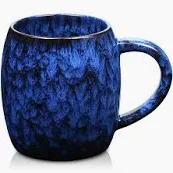 Photo 1 of 26 Oz Extra Large Ceramic Coffee Mug, Handmade Pottery Oversized Tea Cup for Office and Home, Microwave and Dishwasher Safe, Unique Texture Glaze Jumbo Mugs with Big Handle for Milk Cocoa (Deep Blue)