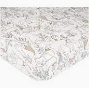 Photo 1 of Crane Baby Soft Cotton Crib Mattress Sheet, Fitted Sheet for Cribs and Toddler Beds, Woodland Animal, 28”w x 52”h x 9”d