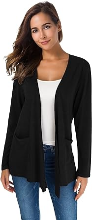 Photo 1 of Cardigans for Women Loose Casual Long Sleeved Open Front Breathable Cardigans with Pockets XL