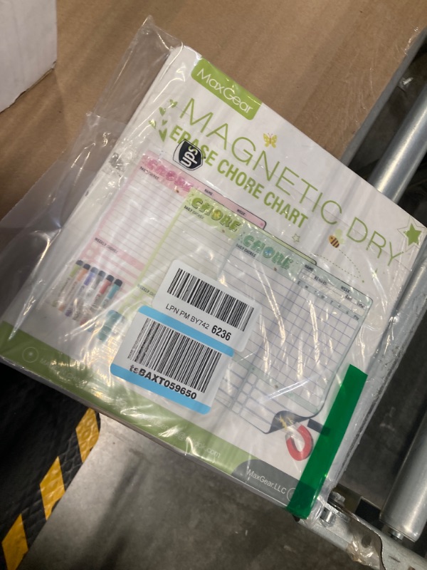 Photo 2 of MaxGear Magnetic Chore Chart for Multiple Kids - 3 Pcs - Dry Erase Chore Chart Board for Kids with 6 Markers and 1 Eraser, 10 x10 Chore List Fridge Reward Whiteboard for Teens, Adults, Family