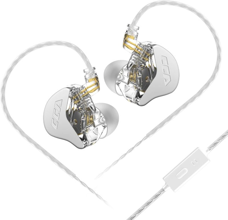 Photo 1 of CCA CRA in Ear Earphone, Ultra-Thin Diaphragm Dynamic Driver IEM, Clear Sound & Deep Bass, Wired Earbuds with Mic and Tangle-Free Removable Cord