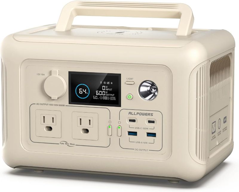 Photo 1 of ALLPOWERS R1500 Portable Power Station, 1152Wh LiFePO4 Battery Backup w/ 4 1800W (3000W Peak) AC Outlets, 0-80% in 40 Min, 43dB UPS Solar Generator for Camping, Party, RV, Home Use