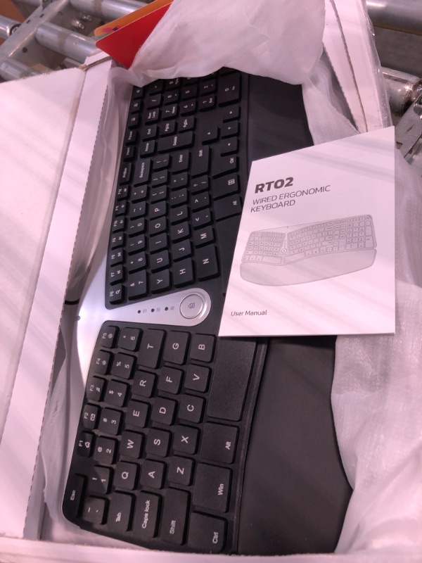 Photo 3 of Nulea Wireless Ergonomic Keyboard, Split Keyboard with Wrist Rest, USB-C Charging, 7-Color Backlight, Natural Typing, Bluetooth and USB Connectivity, Compatible with Windows/Mac