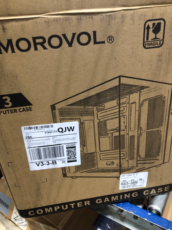 Photo 1 of ATX PC Case, Tempered Glass Gaming PC Case, Integrated Panel Design ATX Case, Pre-Install 1x120MM Fan, Computer Case with USB 3.0, Black,625V 625V ATX