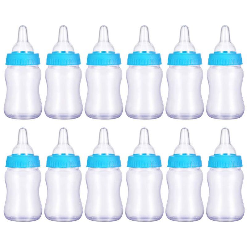 Photo 1 of **THESE ARE MINIATURE*** 

NUOBESTY 12PCS Feeding Bottle Feed & Soothe Set Candy Bottle Mini Practical Pacifier Creative Blue Juice Bottle with Pacifier for Baby Doll(10.5cm x 4.5cm)
